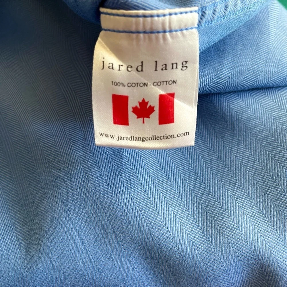 JARED LANG Men’s medium blue, long sleeved, button down, dress shirt.